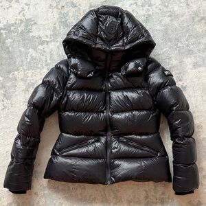 Madalyn Lustrous Light Down Jacket with Hood- Mackage. Like new!